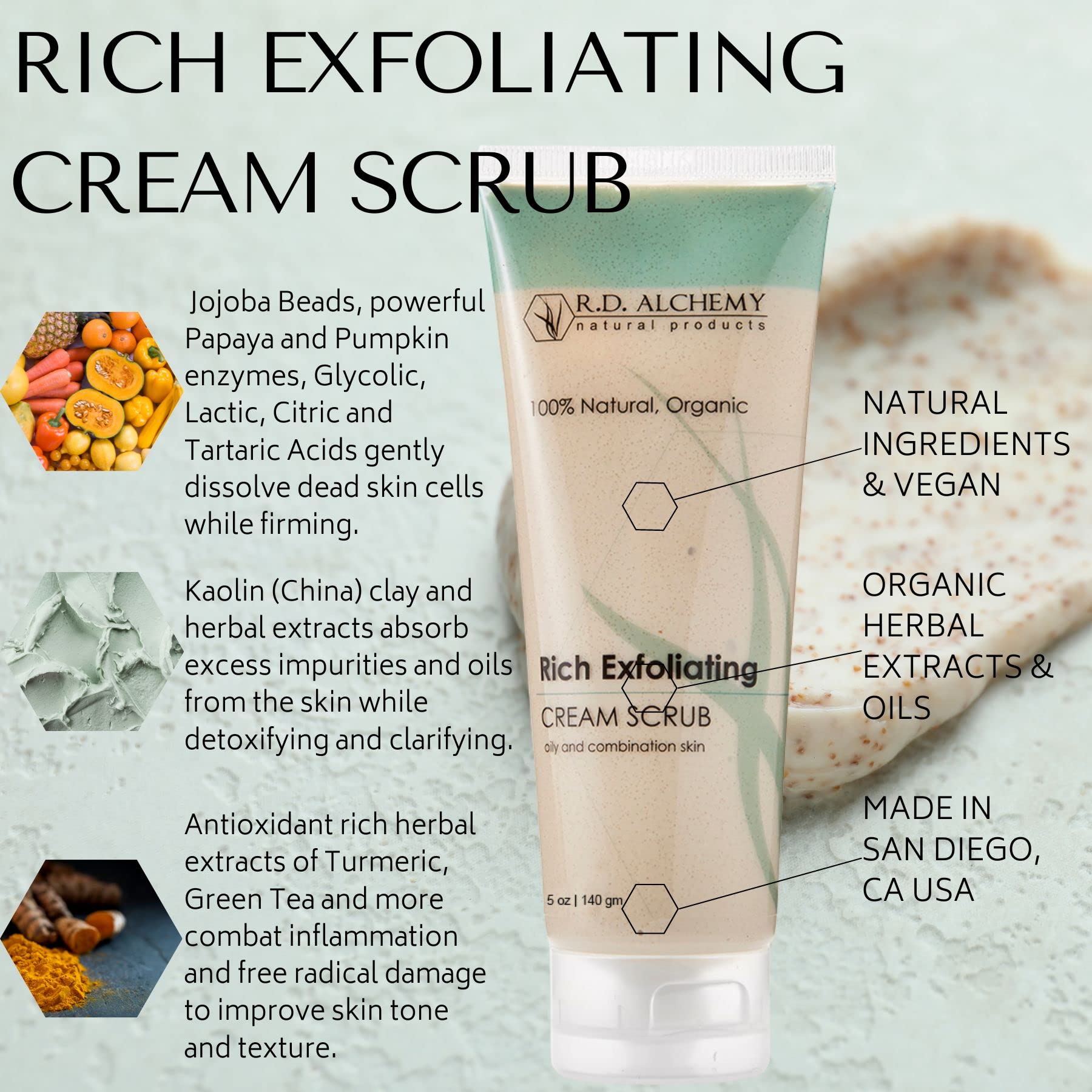 Rich Exfoliating Cream Scrub, 4oz